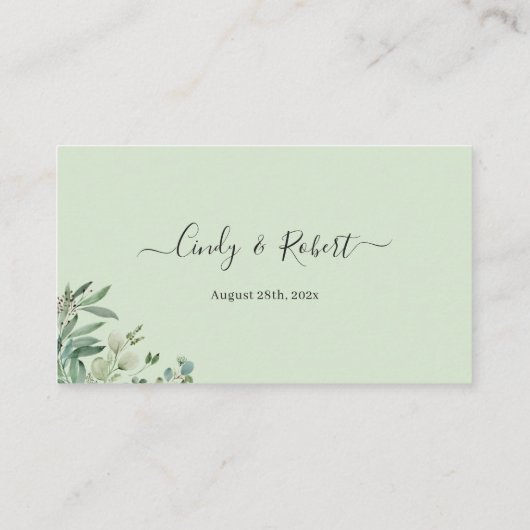 Eucalyptus Leaves Weddenschap RSVP Website QR Code Informatiekaartje (Achterkant)