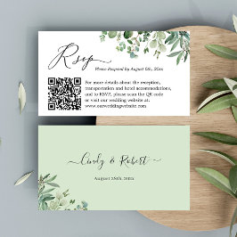 Eucalyptus Leaves Weddenschap RSVP Website QR Code Informatiekaartje