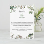 Eucalyptus Leaves Weddenschap Welkomstreisroute Programmakaart (Staand voorkant)