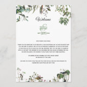 Eucalyptus Leaves Weddenschap Welkomstreisroute Programmakaart (Voorkant)