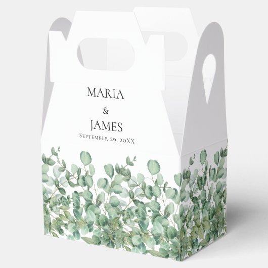 Eucalyptus Leaves Wedding Bedankdoosjes (Geopend)