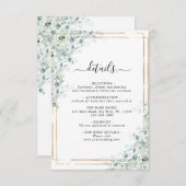 Eucalyptus Leaves Wedding Details Kaart (Voorkant / Achterkant)