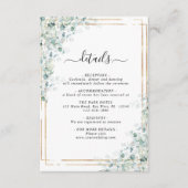 Eucalyptus Leaves Wedding Details Kaart (Voorkant)