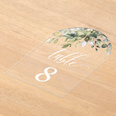 Eucalyptus Leaves Wedding Event Seating Table Kaar Acryl Uitnodigingen (Laagn)