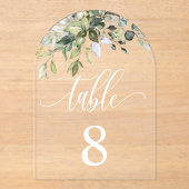 Eucalyptus Leaves Wedding Event Seating Table Kaar Acryl Uitnodigingen (Voorkant)