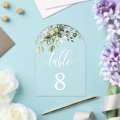 Eucalyptus Leaves Wedding Event Seating Table Kaar Acryl Uitnodigingen (Insitu (Huwelijk))
