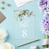 Eucalyptus Leaves Wedding Event Seating Table Kaar Acryl Uitnodigingen (Insitu (Huwelijk))