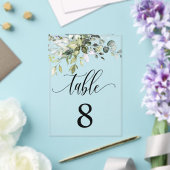 Eucalyptus Leaves Wedding Event Seating Table Kaar Acryl Uitnodigingen (Insitu (Huwelijk))