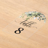 Eucalyptus Leaves Wedding Event Seating Table Kaar Acryl Uitnodigingen (Laagn)