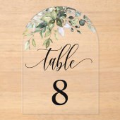 Eucalyptus Leaves Wedding Event Seating Table Kaar Acryl Uitnodigingen (Voorkant)