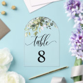 Eucalyptus Leaves Wedding Event Seating Table Kaar Acryl Uitnodigingen (Insitu (Huwelijk))