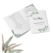 Eucalyptus Leaves Wedding Folded Program Programma