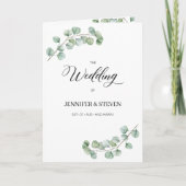 Eucalyptus Leaves Wedding Folded Program Programma (Voorkant)