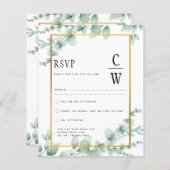 Eucalyptus Leaves WEDDING Greenery GOLD QR CODE (Voorkant / Achterkant)