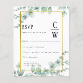 Eucalyptus Leaves WEDDING Greenery GOLD QR CODE (Voorkant)