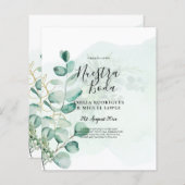 Eucalyptus Leaves Wedding Greenery QR CODE Modern (Voorkant / Achterkant)