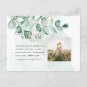 Eucalyptus Leaves Wedding Greenery QR CODE Modern Briefkaart (Voorkant)