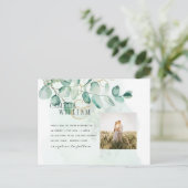 Eucalyptus Leaves Wedding Greenery QR CODE Modern Briefkaart (Staand voorkant)