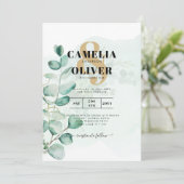 Eucalyptus Leaves Wedding Greenery QR CODE Modern Kaart (Staand voorkant)