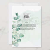 Eucalyptus Leaves Wedding Greenery QR CODE Modern Kaart (Achterkant)