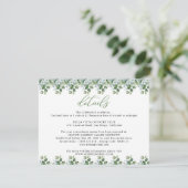 Eucalyptus Leaves Wedding Informatiekaartje (Staand voorkant)