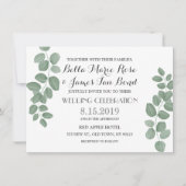 Eucalyptus Leaves Wedding Invitations Kaart (Voorkant)