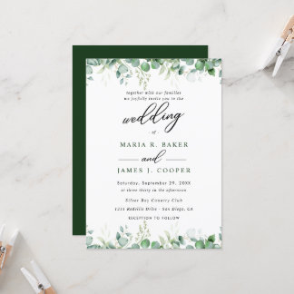 Eucalyptus Leaves Wedding Kaart