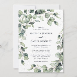 Eucalyptus Leaves Wedding Kaart