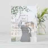 Eucalyptus Leaves Wedding Kaart (Staand voorkant)