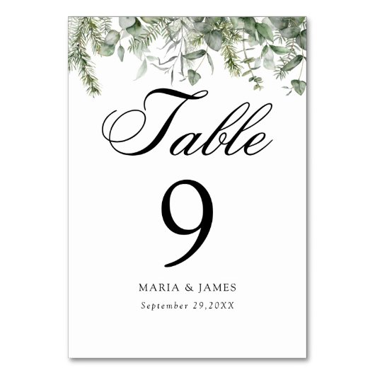 Eucalyptus Leaves Wedding Kaart (Achterkant)