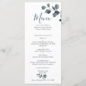 Eucalyptus Leaves Wedding Menu (Voorkant)