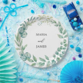 Eucalyptus Leaves Wedding Papieren Bordje (Feest)