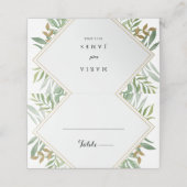 Eucalyptus Leaves Wedding Plaatskaartje (Buitenkant ongevouwen)