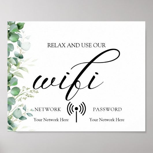 Eucalyptus Leaves Wedding Poster (Voorkant)