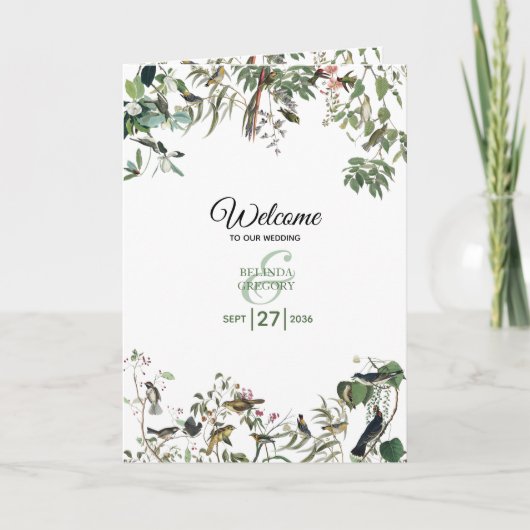 Eucalyptus Leaves Wedding Program Orde van de Dien Programma (Voorkant)
