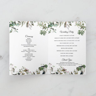Eucalyptus Leaves Wedding Program Orde van de Dien Programma