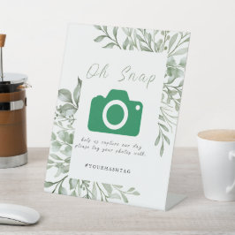 Eucalyptus Leaves Wedding Reclamebord Met Voetstuk