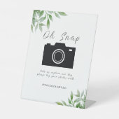 Eucalyptus Leaves Wedding Reclamebord Met Voetstuk (Voorkant)