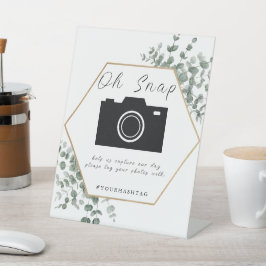 Eucalyptus Leaves Wedding Reclamebord Met Voetstuk