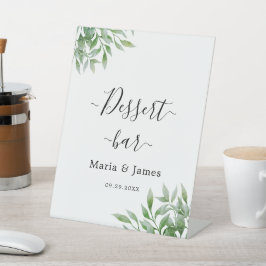 Eucalyptus Leaves Wedding Reclamebord Met Voetstuk