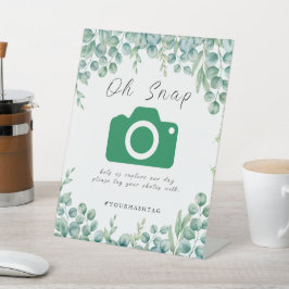 Eucalyptus Leaves Wedding Reclamebord Met Voetstuk