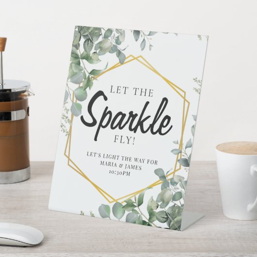 Eucalyptus Leaves Wedding Reclamebord Met Voetstuk (Insitu)