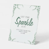 Eucalyptus Leaves Wedding Reclamebord Met Voetstuk (Voorkant)