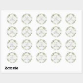 Eucalyptus Leaves Wedding Ronde Sticker (Vel)