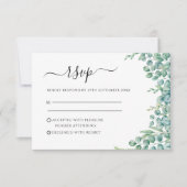 Eucalyptus Leaves Wedding RSVP Kaartje (Voorkant)