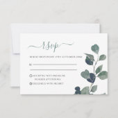 Eucalyptus Leaves Wedding RSVP Kaartje (Voorkant)