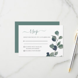 Eucalyptus Leaves Wedding RSVP Kaartje