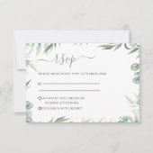Eucalyptus Leaves Wedding RSVP Kaartje (Voorkant)