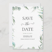 Eucalyptus Leaves Wedding Save The Date (Voorkant)