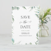 Eucalyptus Leaves Wedding Save The Date (Staand voorkant)